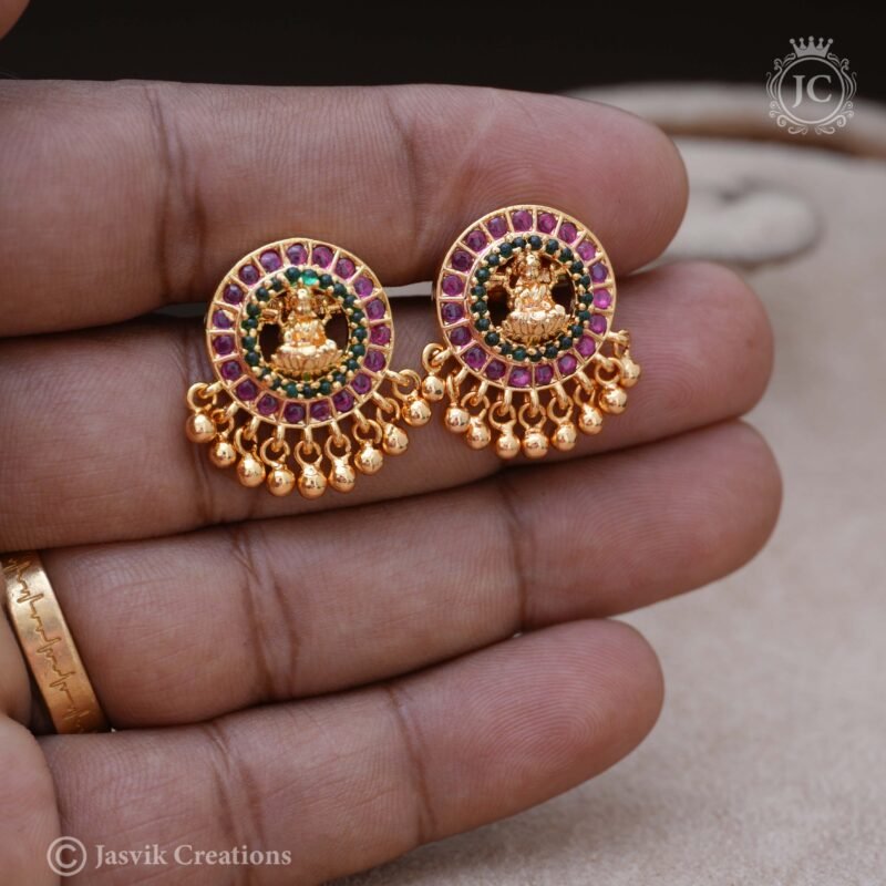 Micro Plated Lakshmi Kemp Stud - JCER392 - Image 2