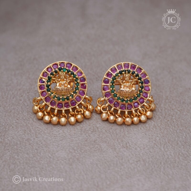 Micro Plated Lakshmi Kemp Stud - JCER392