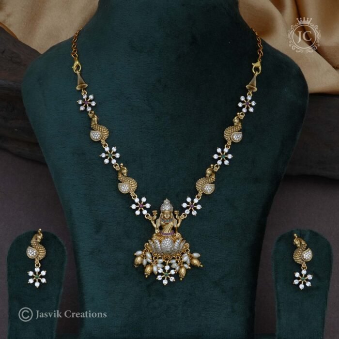 411 Traditional Antique 3D Emboss Necklace ( Ruby Green) - JCNL411 411 Traditional Antique 3D Emboss Necklace ( Ruby Green) - JCNL411