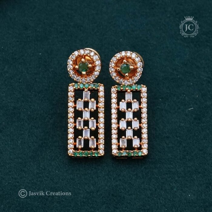 422 Trendy Microplated Ad Stud ( Green ) JCER422- 199 (4)