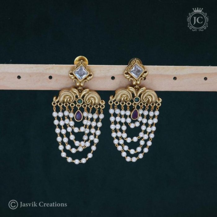 428 Premium LAyer Pearl statement Ear Rings - JCER428- 499 (2)
