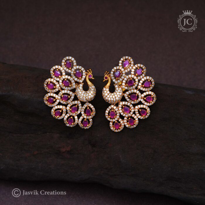 430 Premium Peacock Big Size Stud - JCER430 - 550 (2)