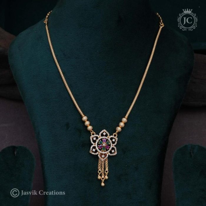 438 Microplated Flower NEcklace( Multi) - JCNL438 - 350 (1)
