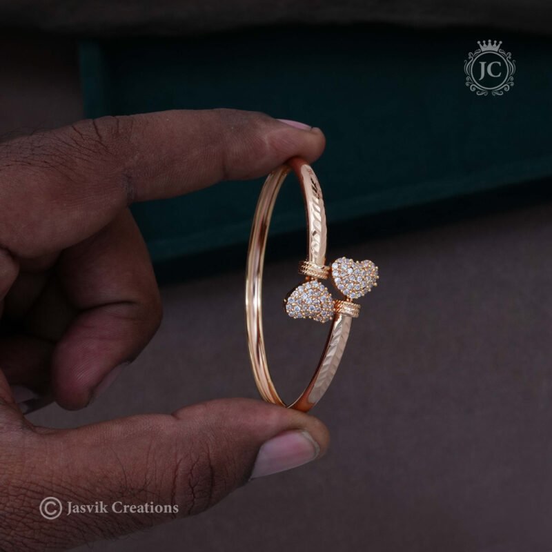 Micro-Plated-Heart-Shape-Openable-Kada - JCBT045 - Image 2