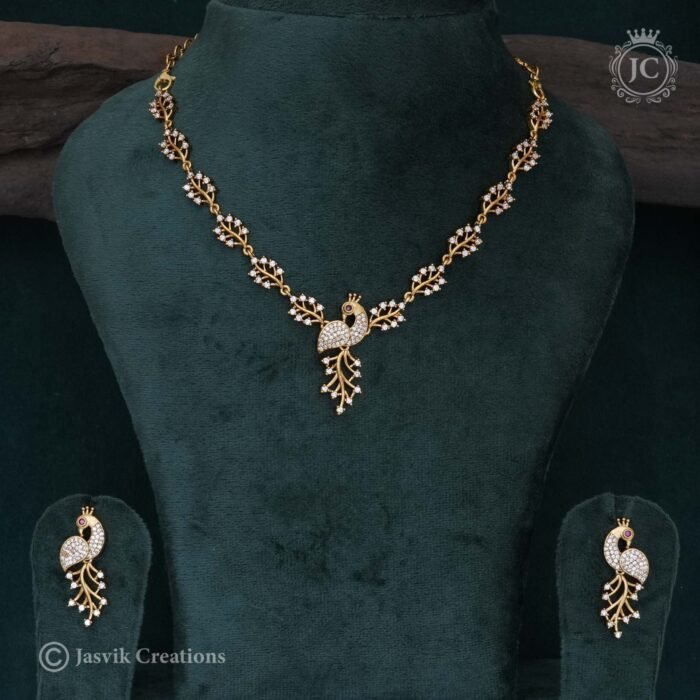455 Premium AD Peacock NEcklace- JCNL455 - 550 (3)