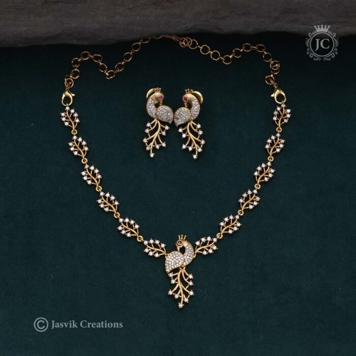 455 Premium AD Peacock NEcklace- JCNL455 - 550 (4)