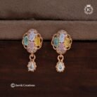 60 Rose Gold Multi Stone Ear Ring - JCRG060 - 130 (2)