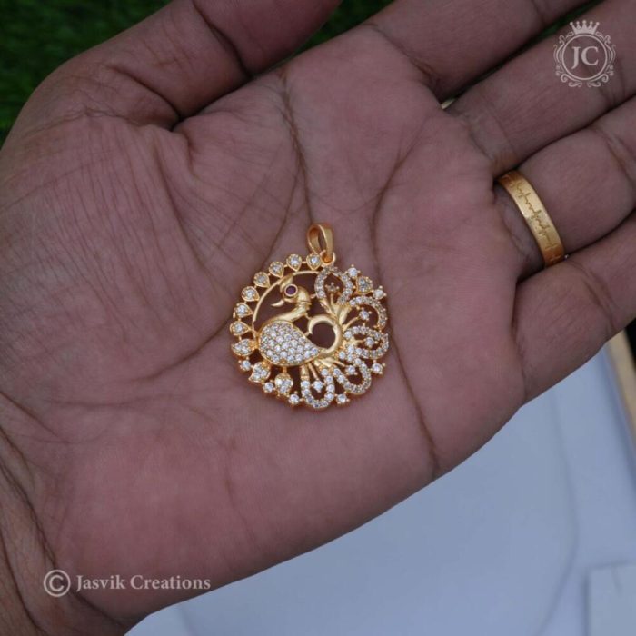 69 Microplated AD PEacock Pendent - JCPT069 - 299 (2)