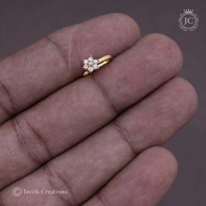 8 AD Flower Pattern Nose Pin- JCNP008 - 99 (1)