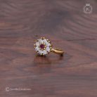 9 AD Red White Flower Pattern Nose Pin- JCNP009 - 99 (1)