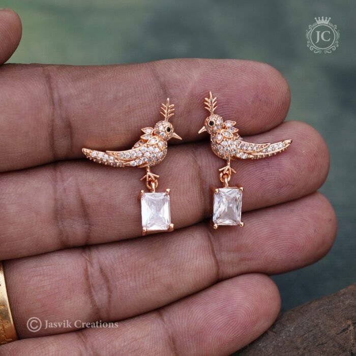 100 Rose Gold PArrot Ear rings - JCRG100 140 (3)