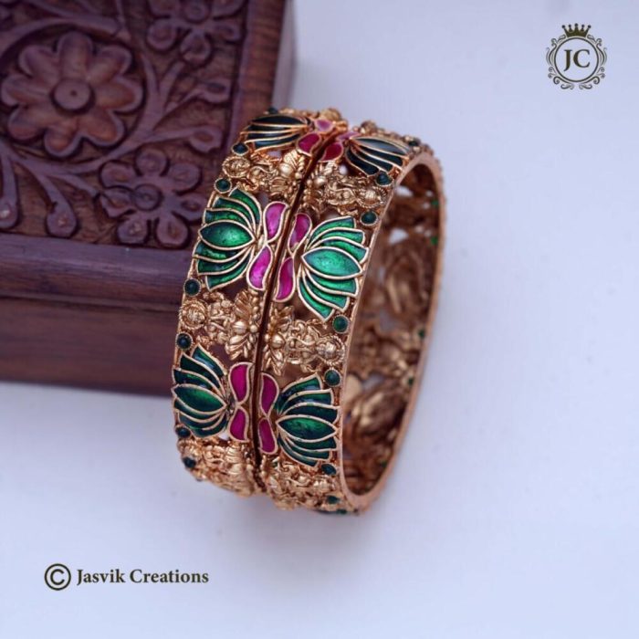 209 Matte Finish Lotus Bangle - JCBN209- 350