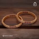 211 Micro Plated AD Bangle ( Red White )-JCBN211- 750 (5)