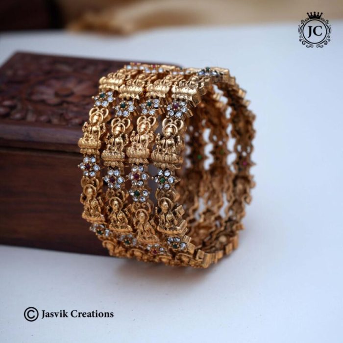 213 Normal Matte Finsh LAskshmi Bangle -Set - JCBN213 - 399 2.4 - 2 (3)