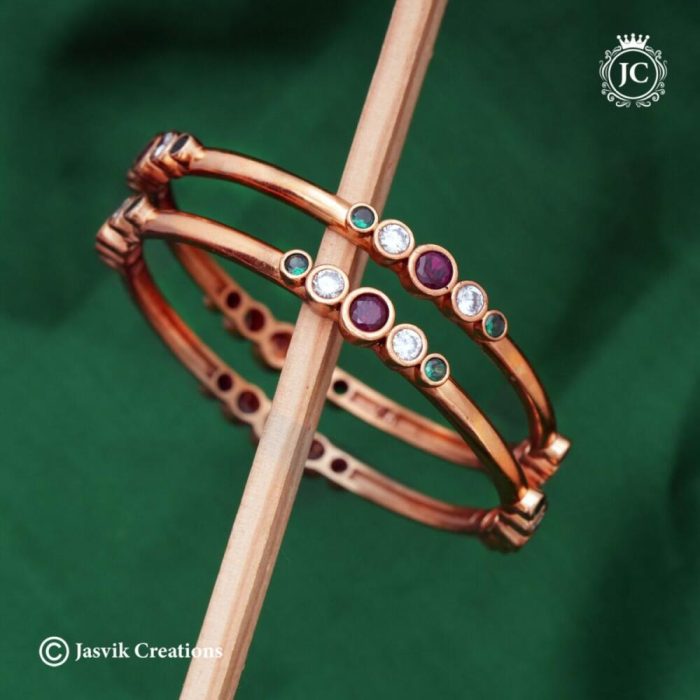 224 Impon Stone Bangle Multi( Without Polish) - JCBN224 - 699