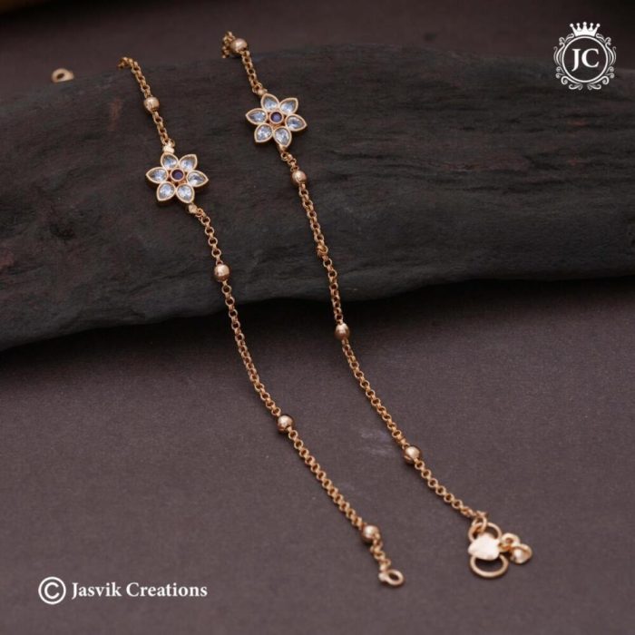 30 Micro-Plated-Flowetr-Anklet-(-Red-Whitw) - JCAT030 -350-(2)