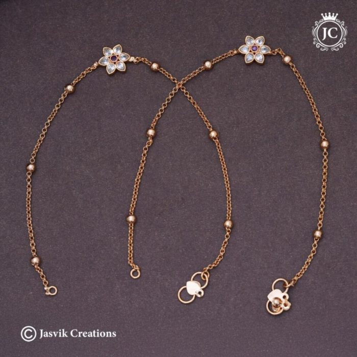 30 Micro-Plated-Flowetr-Anklet-(-Red-Whitw) - JCAT030 -350-(3)