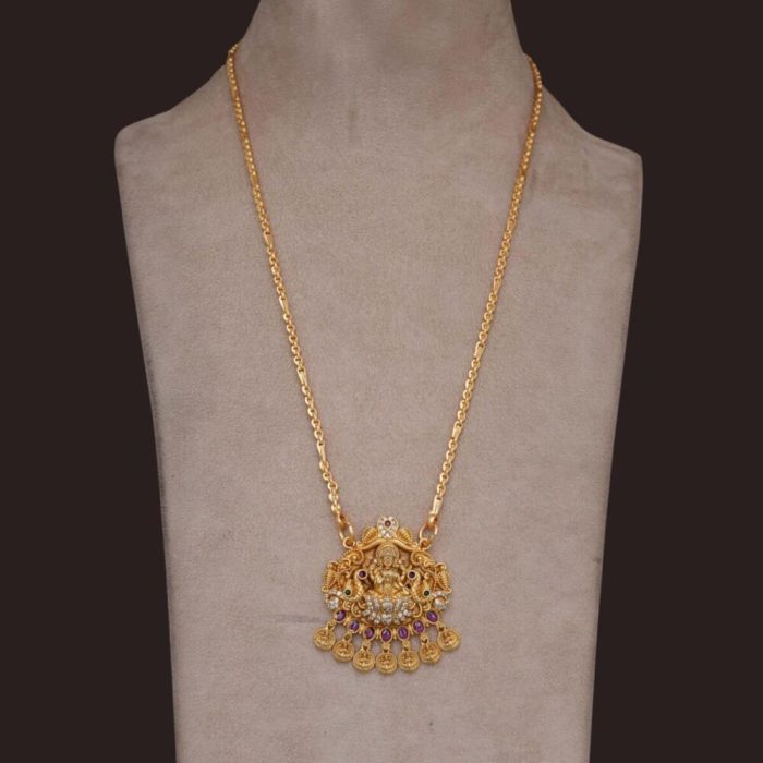 381 Premium Antique Lakshmi Dollar with Micro PPlated Chain- JCCH381 - 24 Only - 24 850 (3)