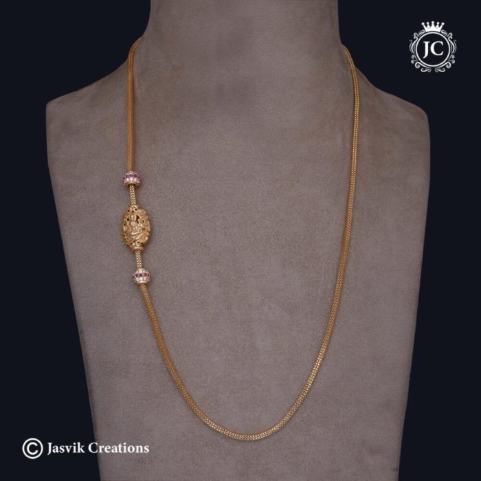 383 Micro Plated Lakshni Mugappu chain (Red White )- JCCH383 - 499 (2)