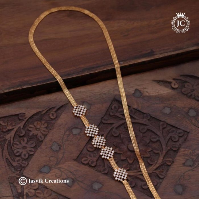 387 Micro Plated Nugappu chain ( White )- JCCH387 - 550 (3)