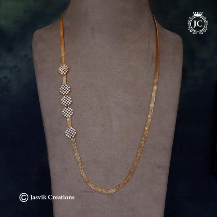 387 Micro Plated Nugappu chain ( White )- JCCH387 - 550 (5)