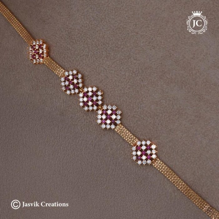 389 Micro Plated Nugappu chain (Red White) - JCCH389 - 550 (2)