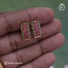 451 Micro-Plated-AD-J-type-Ear-Rings(-Pink-Green-)-JCER451 --170 (1)