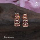 453 Micro-Plated-AD-J-type-Pink White --Ear-Rings - JCER453 -170 (1)