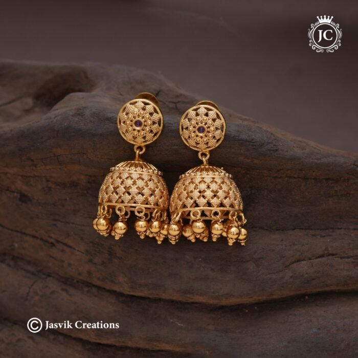 475 Antique Jhumka - JCER475 -375 (2)