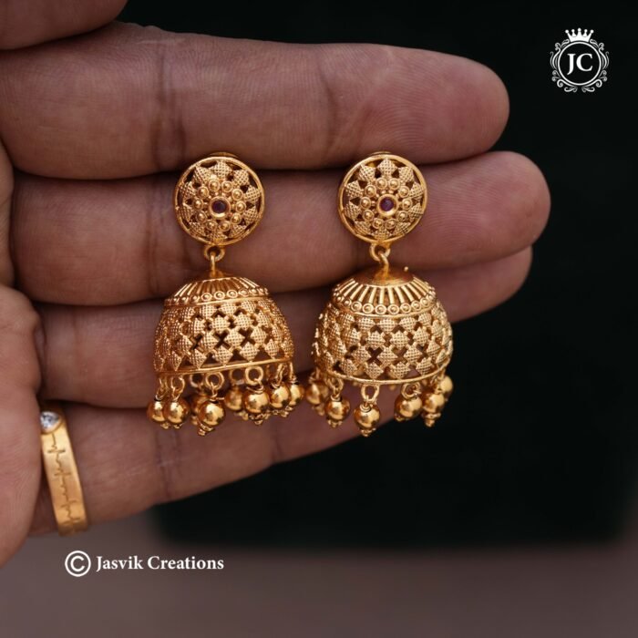 475 Antique Jhumka - JCER475 -375 (3)