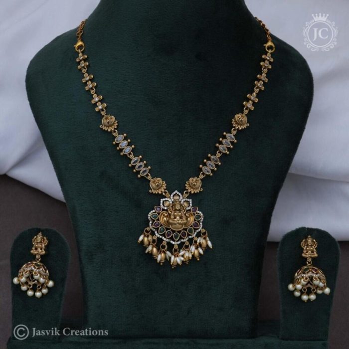 487 Premium-Nackchi-with-uncut-Stone-Lakshmi-Necklace- JCNL487 -799