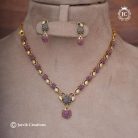 497 Premium Drop NEcklace( Red Green)- JCNL497 -450 (2)