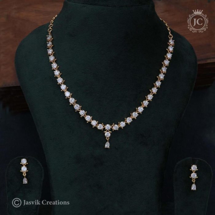 499 Micro Plated white Stone NEcklace – JCNL499-750 (2)