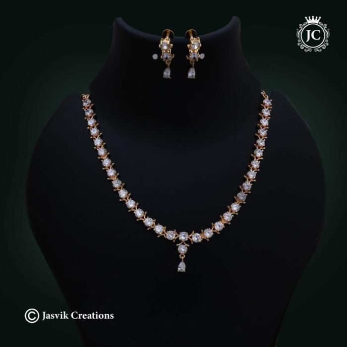 499 Micro Plated white Stone NEcklace – JCNL499-750 (3)