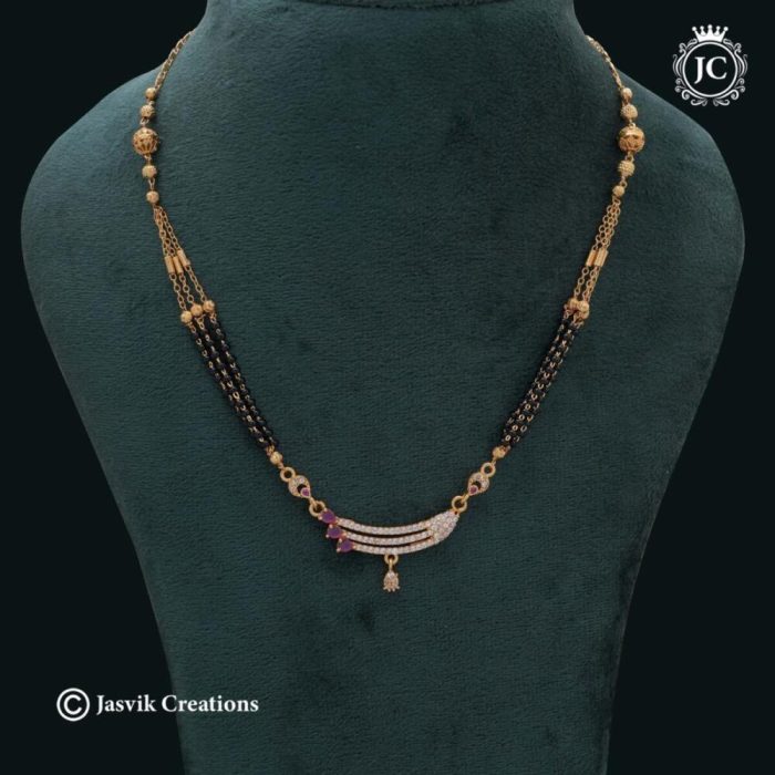 503 Micro Plated Blask Beads With AD Pendent- JCNL503 - 350 (3)