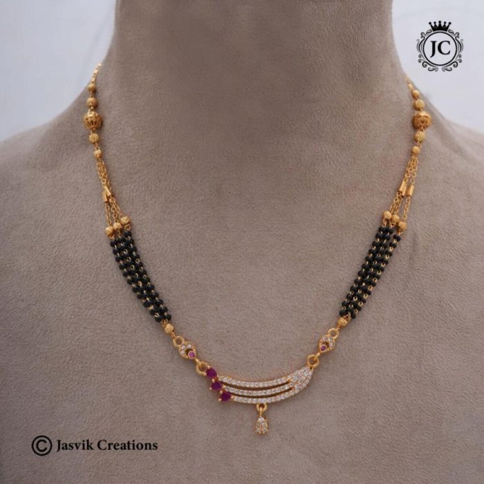 503 Micro Plated Blask Beads With AD Pendent- JCNL503 - 350 (5)
