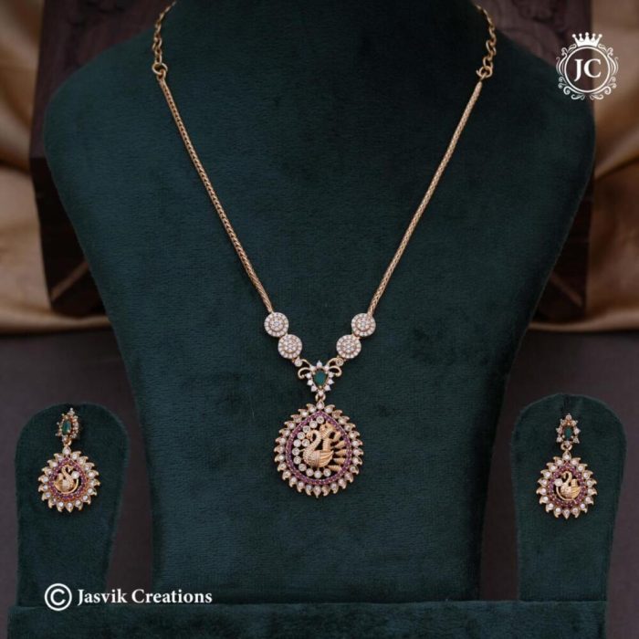 508 Micro Plated PEacock NEcklace - JCNL508 - 650