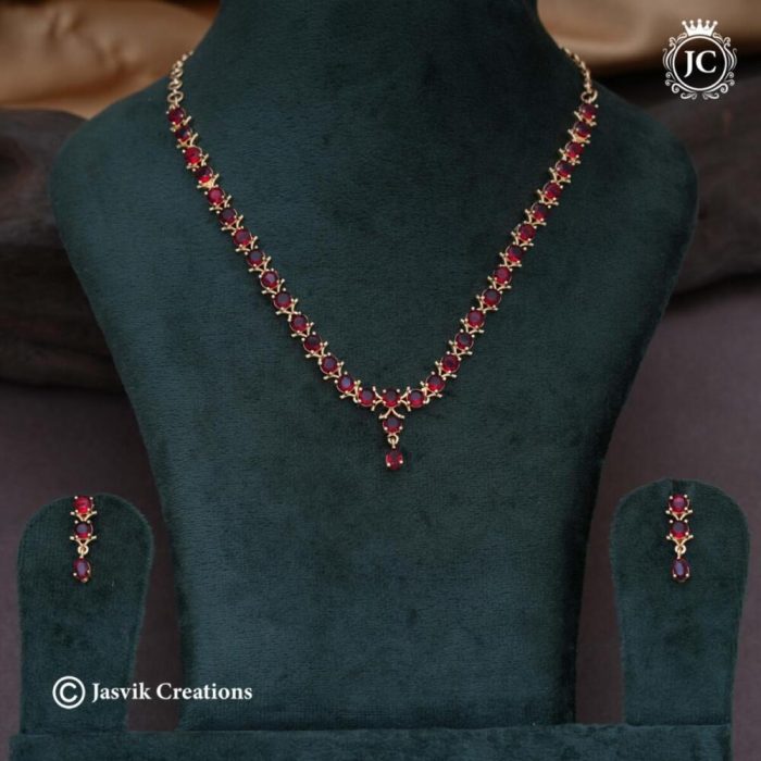 509 Microlplated-REd-Stone-Necklace- JCNL509 --750-(2)