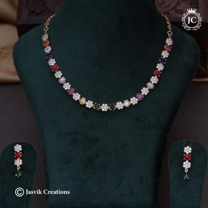 511 Microplated Navatathna Neckalace - JCNL511- 899 (3)
