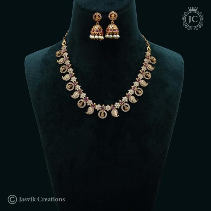 527 Micro Plated LAkshmi Coin NEcklace( Red White )- JCNL527 - 850 (2) 527 Micro Plated LAkshmi Coin NEcklace( Red White )- JCNL527 - 850 (2)