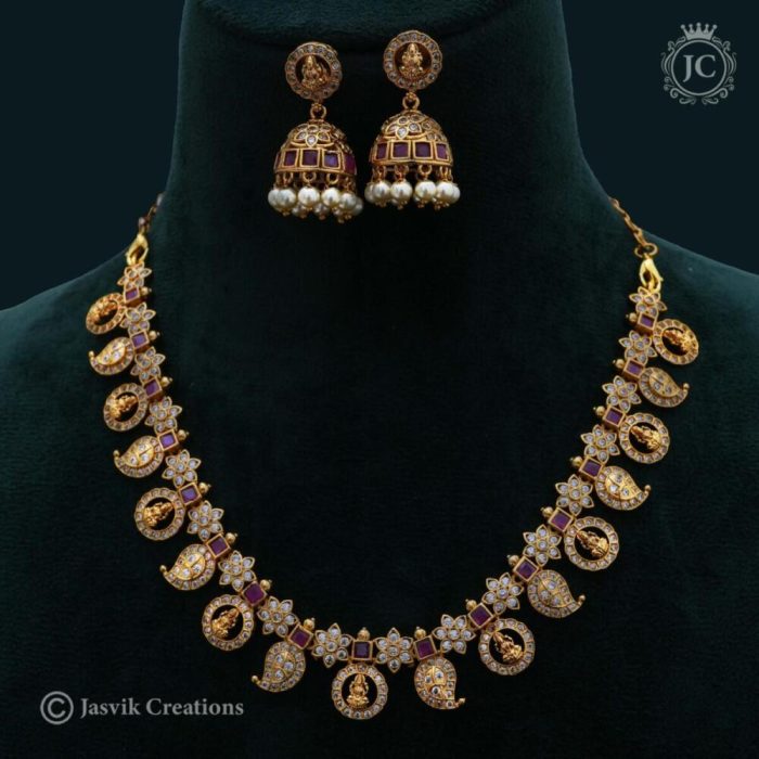 527 Micro Plated LAkshmi Coin NEcklace( Red White )- JCNL527 - 850 (3) 527 Micro Plated LAkshmi Coin NEcklace( Red White )- JCNL527 - 850 (3)