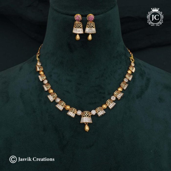 539 Premium Antique Matte Box Necklace- JCNL539 - 450