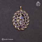 79 Micro Plated AD ( LAvender ) Peacock Oval Pendent - JCPT079 - 499 (10)