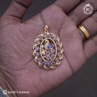 79 Micro Plated AD ( LAvender ) Peacock Oval Pendent - JCPT079 - 499 (9)
