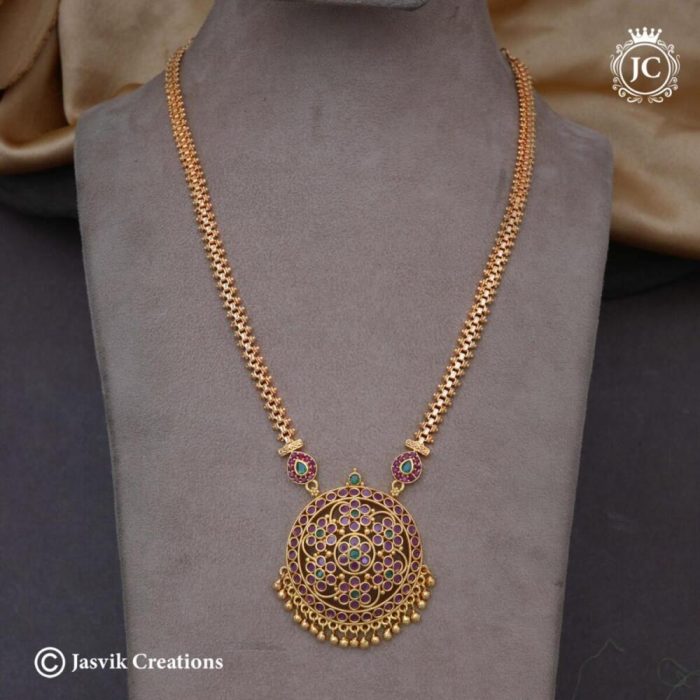 165 Microplated Red green Pendent Stone Haram- JCHM165 - 650 (5)