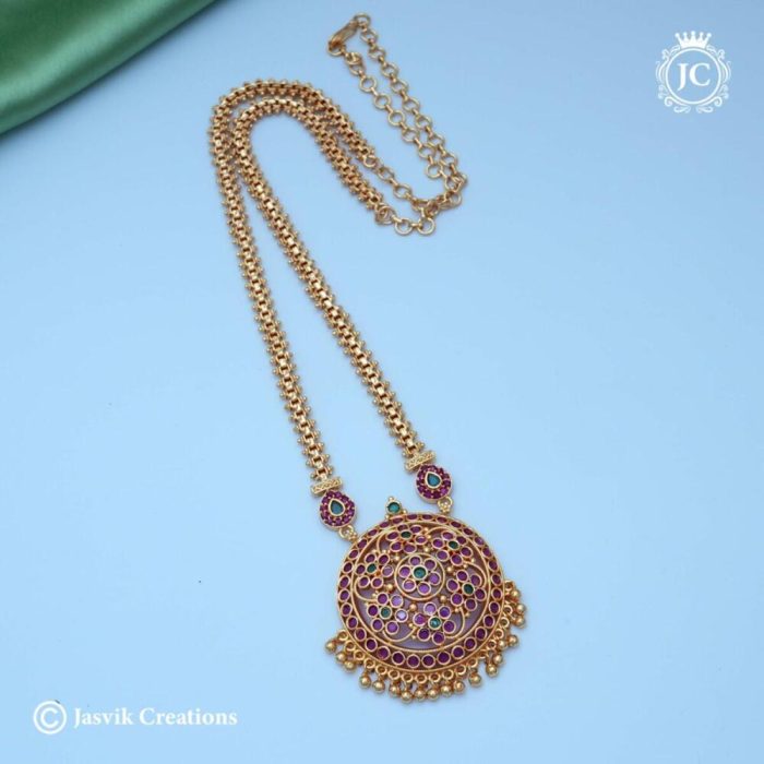 165 Microplated Red green Pendent Stone Haram- JCHM165 - 650 (6)