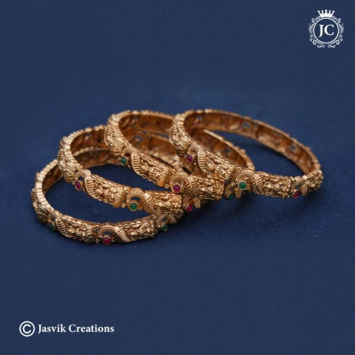 230 Matte Finish LAskhmi Bangle Set - JCBN230 - 350 (2)