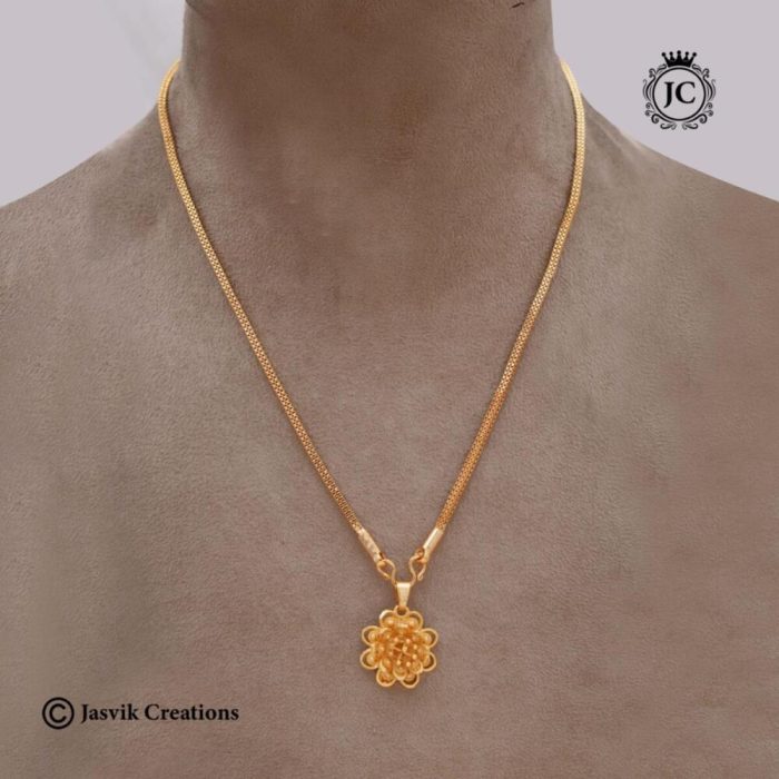 412 Gold Look flower Short Chain - JCCH412 - 499 412 Gold Look flower Short Chain - JCCH412 - 499