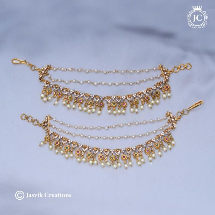 492 Premium Antique Pearl HAnging Mattal - JCER492 - 750