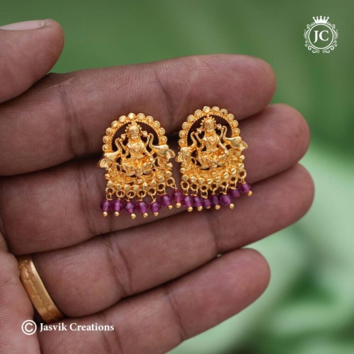 506 Microplated-Lakshmi-Ear-Rings-Red -JCER506 -199-(6)